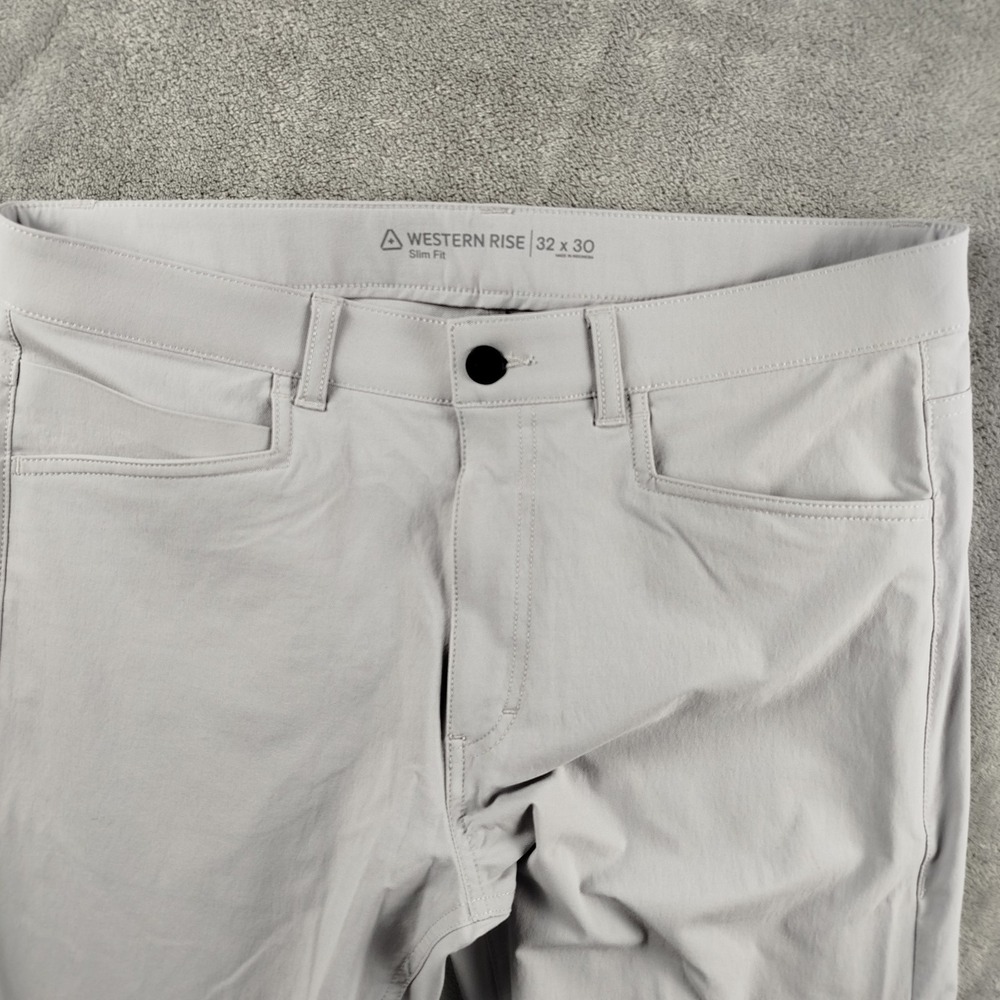 Western Rise Evolution Pants Mens 32x329 Gray Nylon Stretch Travel Slim Outdoor - Picture 5 of 13
